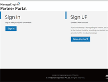 Tablet Screenshot of partners.manageengine.com