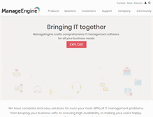 Tablet Screenshot of manageengine.com